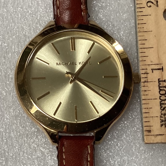 Michael Kors Slim Runway Double Wrap Brown Leather Band Women’s Watch MK-2256 - Picture 12 of 16